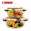 High borosilicate Amber Glass Casseroles Cooking Pot